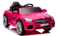 Mercedes SL500 różowy Piankowe Koła Eva, miękki fotelik Licencja Akumulator litowo-jonowy