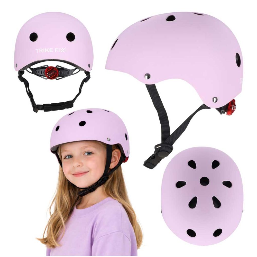 Vaikiškas reguliuojamas dviratininko šalmas Trike Fix LED M 55-58cm violetinės spalvos-Judėjimui, Šalmai, apsaugos-e-vaikas