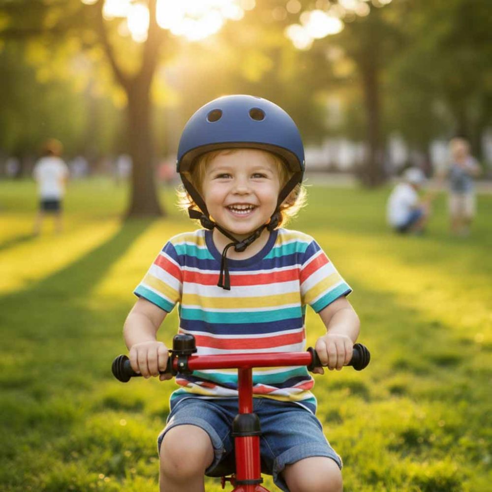 Vaikiškas reguliuojamas dviratininko šalmas Trike Fix LED M 55-58cm tamsiai mėlynas-Judėjimui, Šalmai, apsaugos-e-vaikas