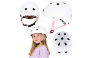 Trike Fix vaikiškas dviratininko šalmas reguliuojamas LED S 48-54cm baltas