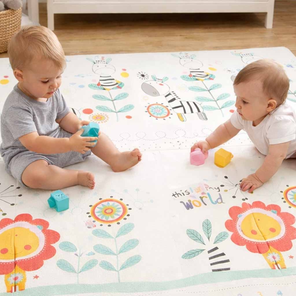 Edukacinis dvipusis sulankstomas putplasčio kilimėlis 180x200cm, gyvūnai-Žaislai, Kūdikiams, Lavinamieji kilimėliai-e-vaikas