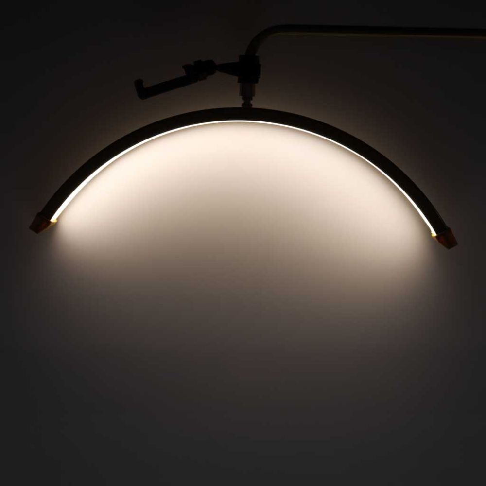 Reguliuojama LED blakstienų priauginimo lempa, 36 W, kosmetinė, be šešėlių, arkinė, aukso sp.