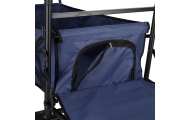 Sulankstomas paplūdimio transportavimo vežimėlis su stogeliu LUARO, tamsiai mėlynas