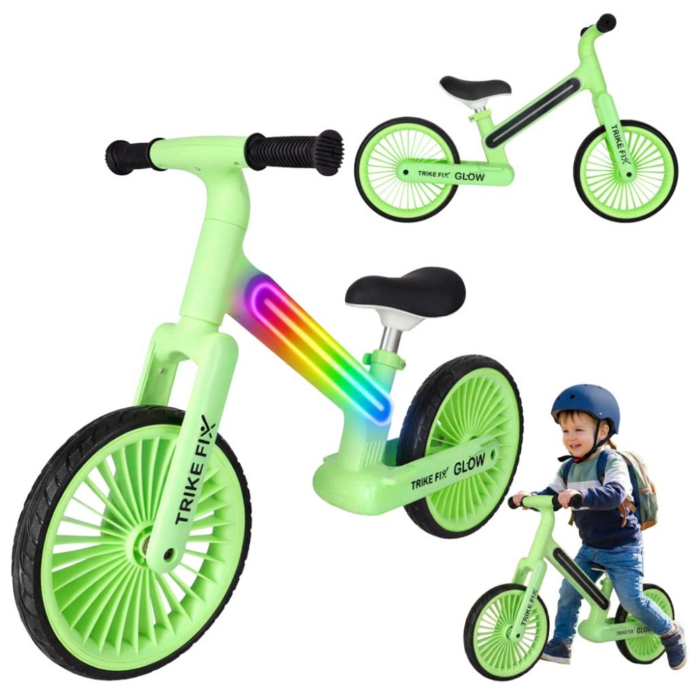 Balansinis dviratis Trike Fix Glow LED rėmas, neoninė žalia-Judėjimui, Balansiniai dviratukai-e-vaikas