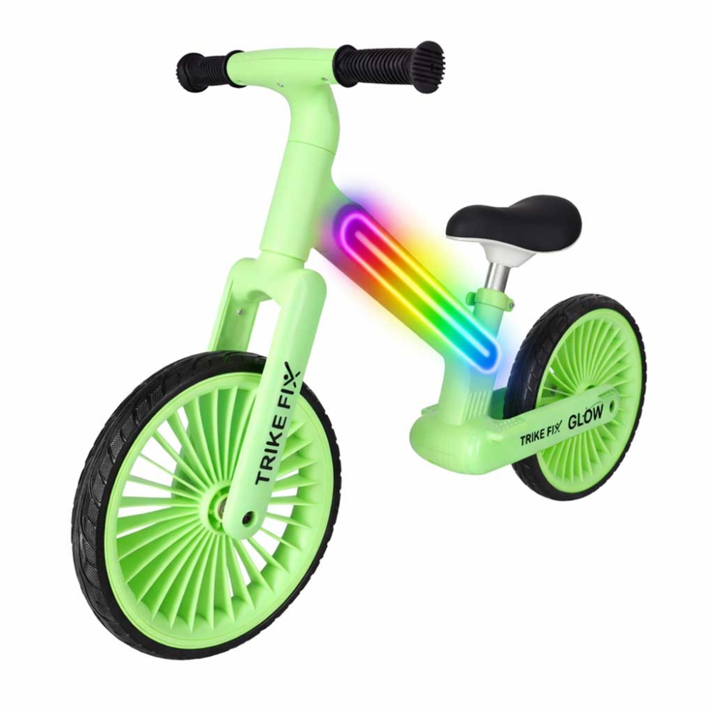 Balansinis dviratis Trike Fix Glow LED rėmas, neoninė žalia-Judėjimui, Balansiniai dviratukai-e-vaikas