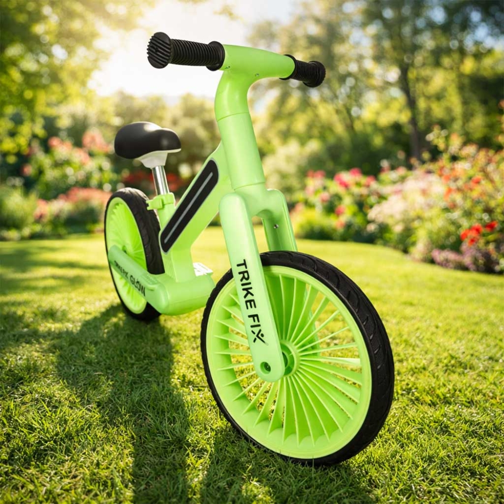 Balansinis dviratis Trike Fix Glow LED rėmas, neoninė žalia-Judėjimui, Balansiniai dviratukai-e-vaikas