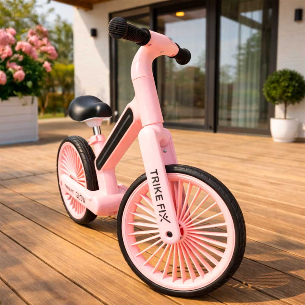 Balansinis dviratis Trike Fix Glow LED rėmas, rožinis-Judėjimui, Balansiniai dviratukai-e-vaikas