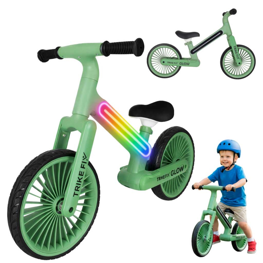 Balansinis dviratis Trike Fix Glow LED rėmas, žalias-Judėjimui, Balansiniai dviratukai-e-vaikas