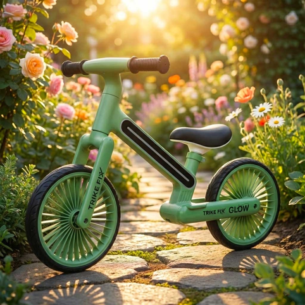 Balansinis dviratis Trike Fix Glow LED rėmas, žalias-Judėjimui, Balansiniai dviratukai-e-vaikas