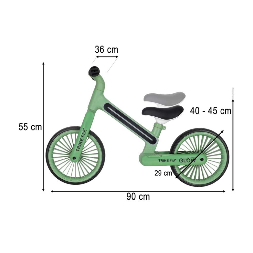 Balansinis dviratis Trike Fix Glow LED rėmas, žalias-Judėjimui, Balansiniai dviratukai-e-vaikas