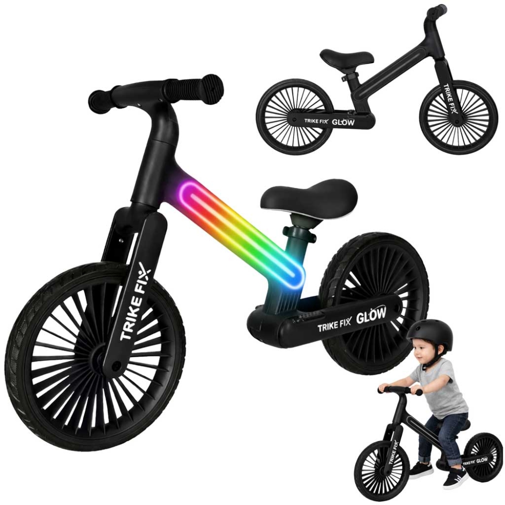 Balansinis dviratis Trike Fix Glow LED rėmas, juodas-Judėjimui, Balansiniai dviratukai-e-vaikas