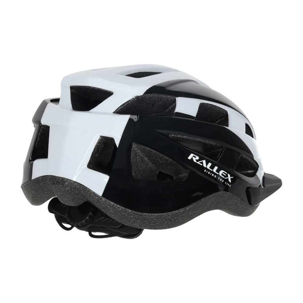 Reguliuojamas dviračio šalmas RALLEX L, 58-62 cm, juodas/baltas-Judėjimui, Šalmai, apsaugos-e-vaikas