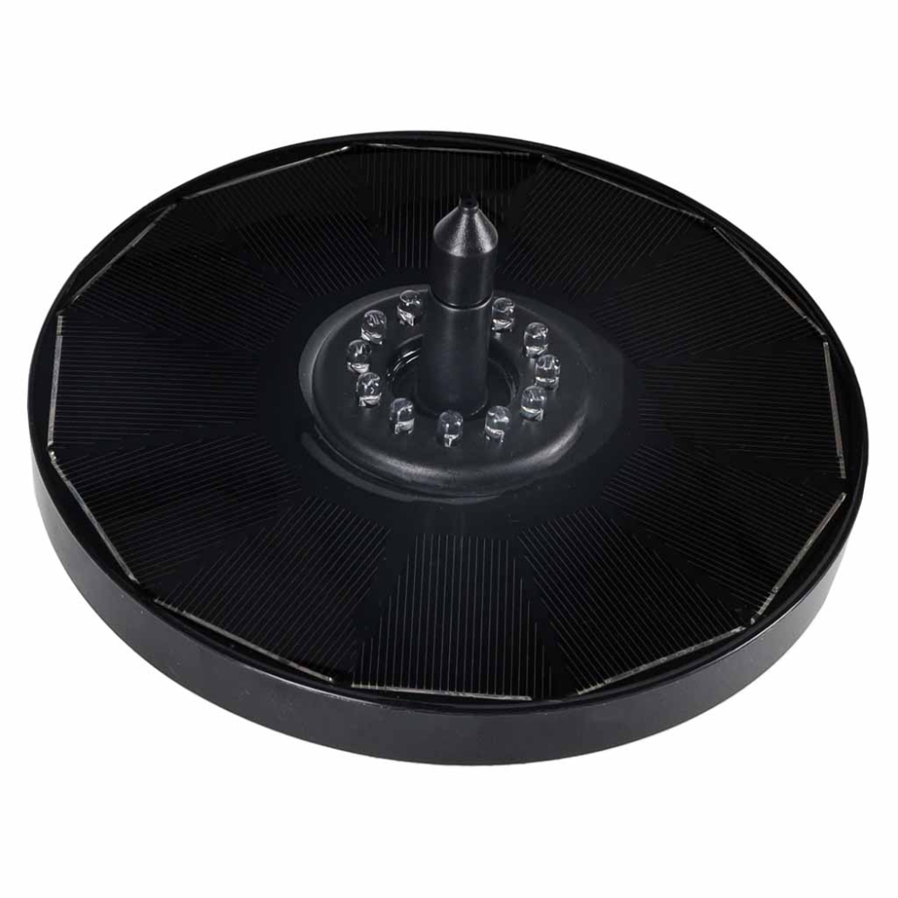 Saulės energija varomas tvenkinio fontanas LUARO, LED RGB, 16 cm
