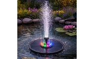 Saulės energija varomas tvenkinio fontanas LUARO, LED RGB, 16 cm