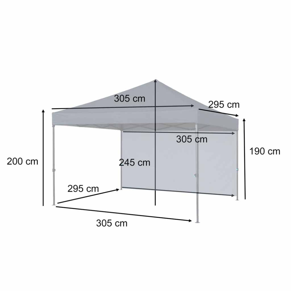 Sodo paviljono / renginių palapinė LUARO, 3x3 m, 3 pusių