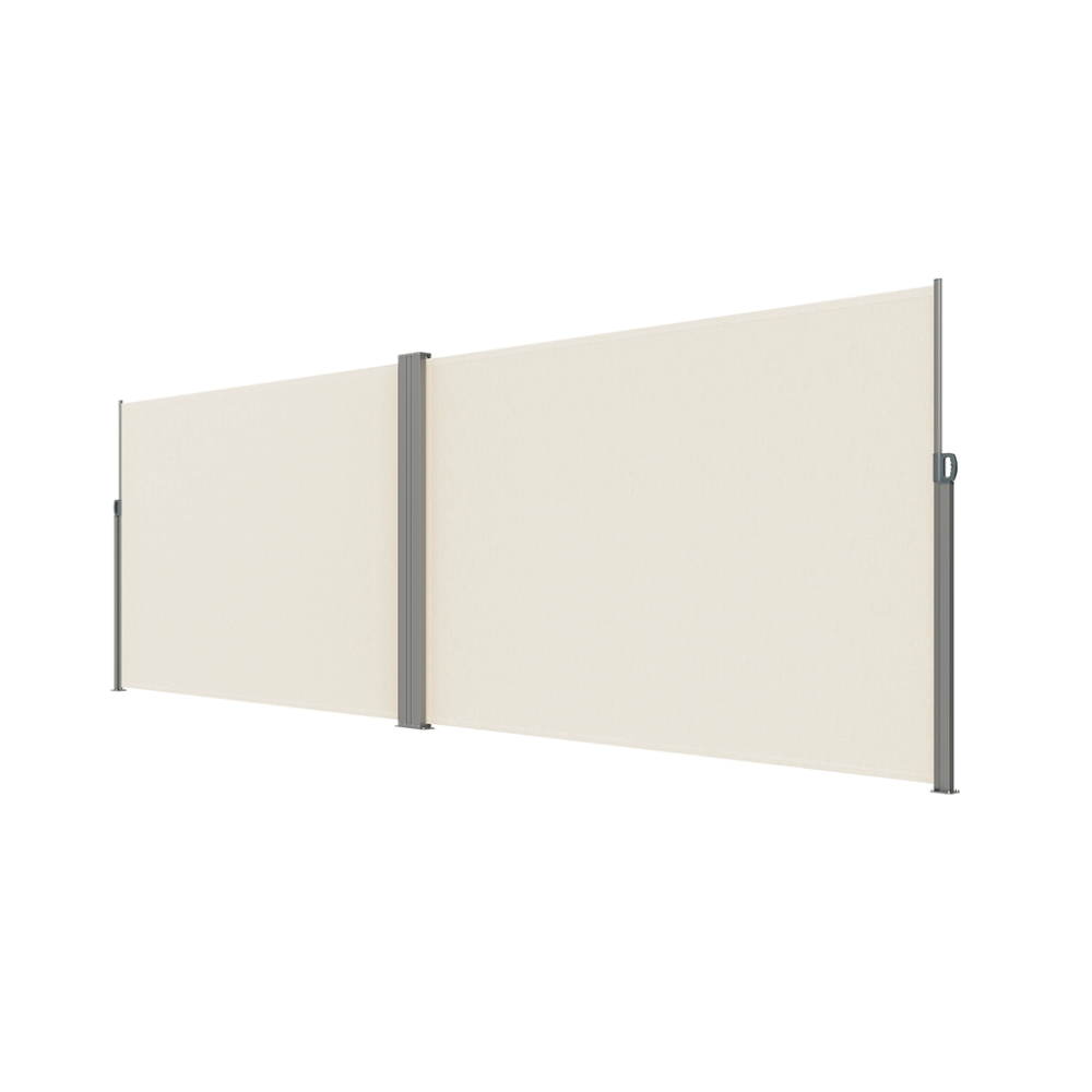 Kampinė šoninė terasos markizė su ištraukiama uždanga, 180x620 cm, smėlio spalvos-Namai, laisvalaikis, turizmas, Sodo baldai-e-v