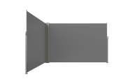 Kampinė šoninė terasos markizė su ištraukiama uždanga, 180 x 620 cm, pilka