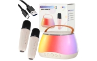 Garsiakalbis Bluetooth RGB karaoke rinkinys su 2 USB mikrofonais-Žaislai, Muzikiniai-e-vaikas