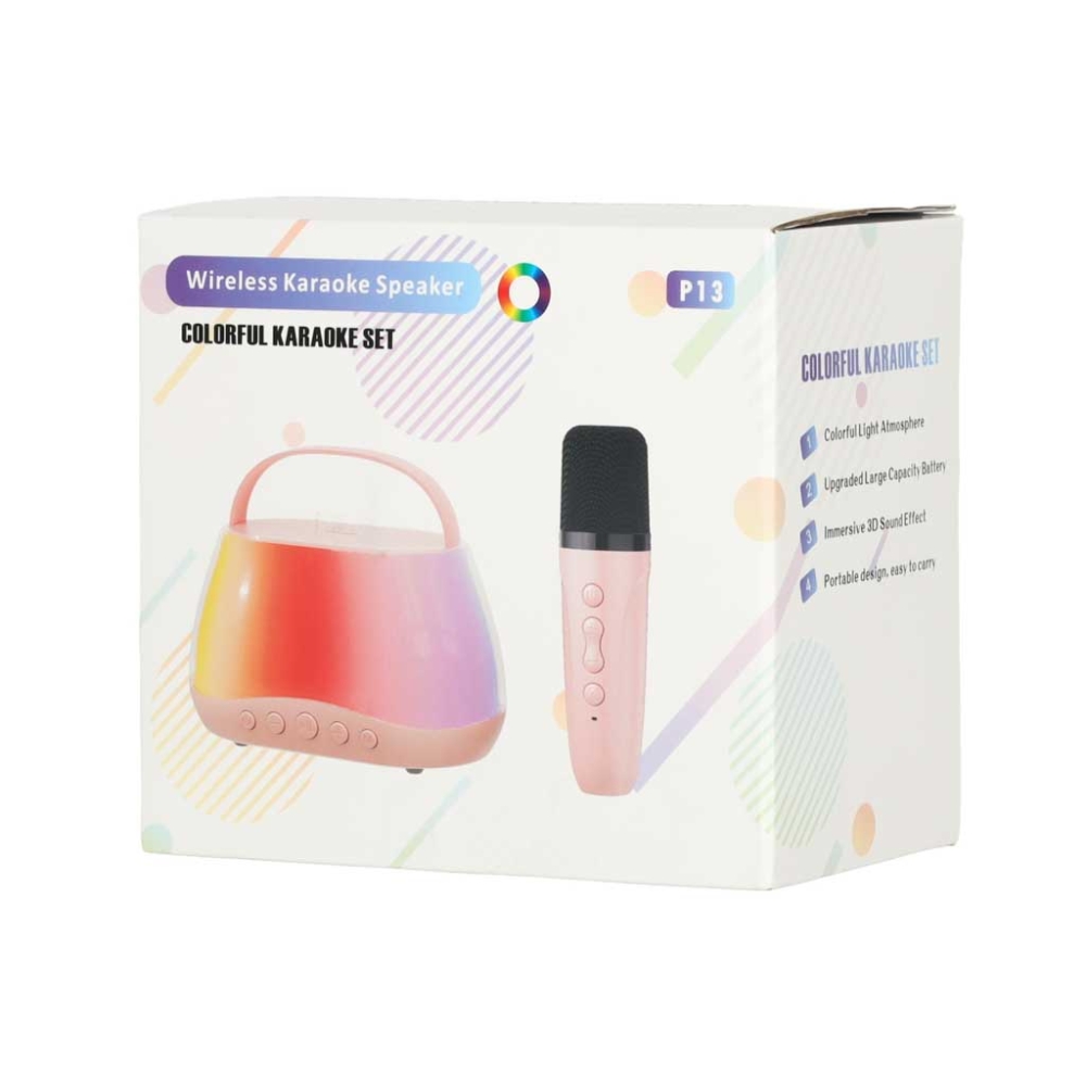 Garsiakalbis Bluetooth RGB karaoke rinkinys su 2 USB mikrofonais-Žaislai, Muzikiniai-e-vaikas