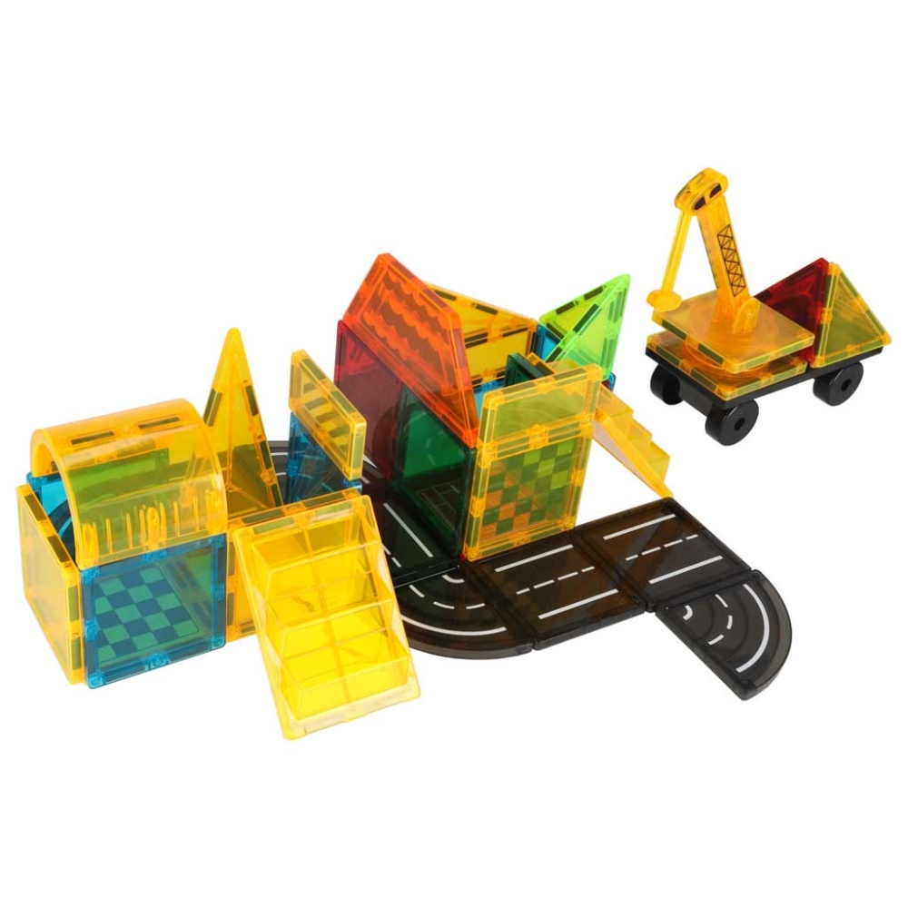 Magnetinis 3D konstruktorius, statybinės transporto priemonės, 50 el.