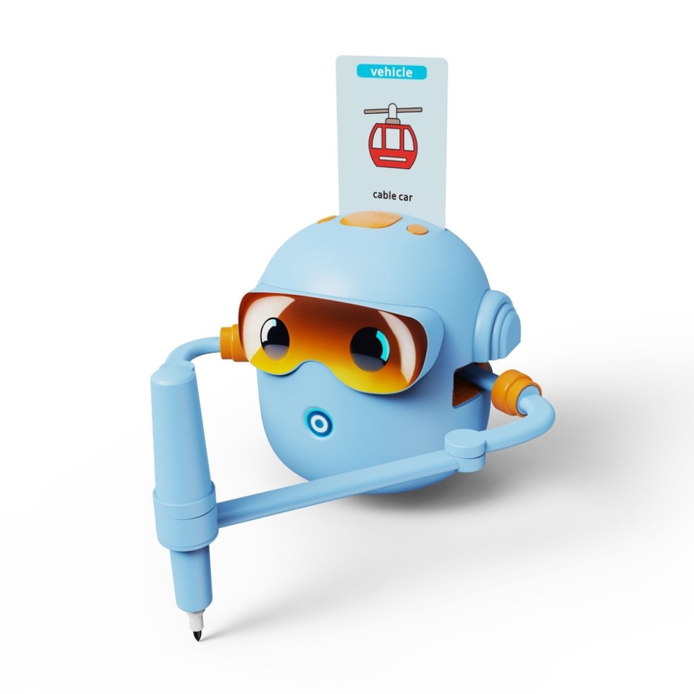 Interaktyvus mokomasis robotas-žaislas, mokantis piešti flomasteriais mėlynos spalvos-Žaislai, Kūrybiniai žaislai, Kūrybiniai ri