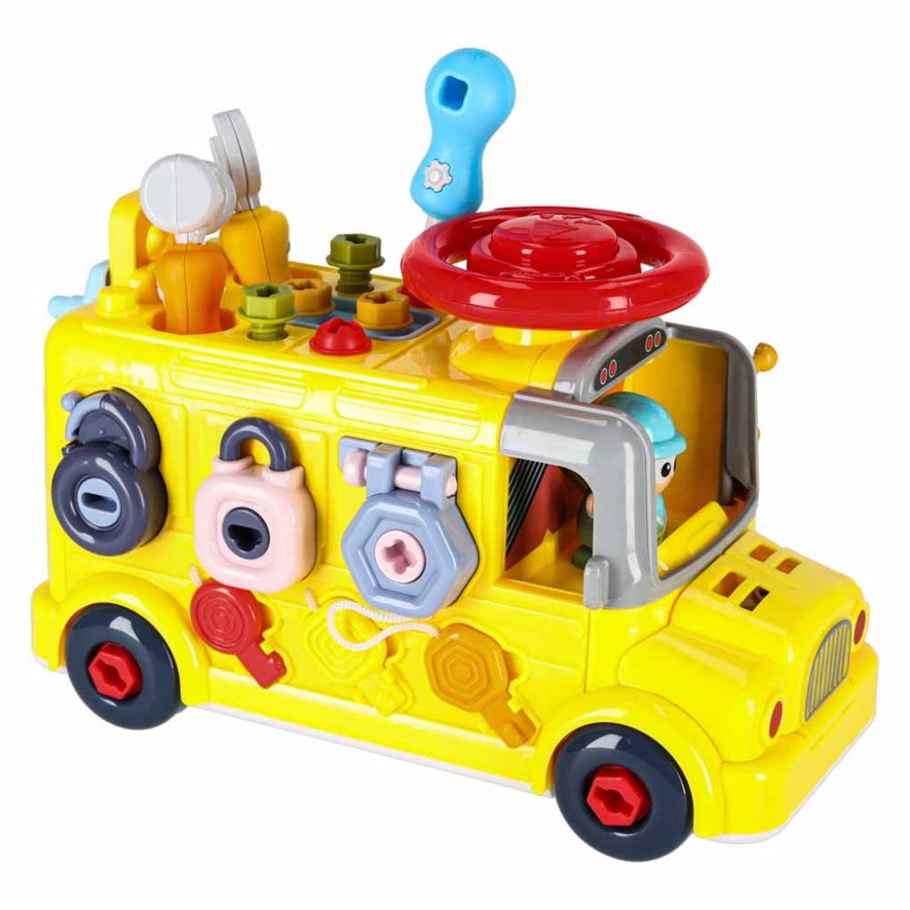 Edukacinis autobusas - mokomasis „pasidaryk pats“ rinkinys 55 dalys-Žaislai, Kūdikiams, Žaislai mažyliams (iki 4 m.