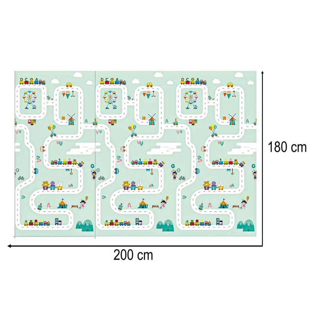 Dvipusis putplasčio sulankstomas pandos gatvės kilimėlis 180 x 200 cm-Žaislai, Kūdikiams, Lavinamieji kilimėliai-e-vaikas