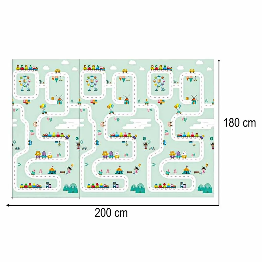 Dvipusis putplasčio sulankstomas pandos gatvės kilimėlis 180 x 200 cm-Žaislai, Kūdikiams, Lavinamieji kilimėliai-e-vaikas