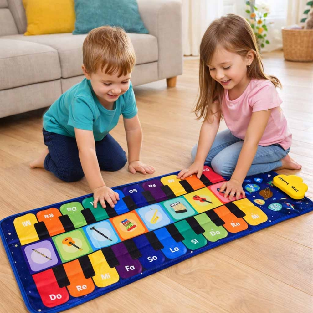 Vaikiškas interaktyvus šokių kilimėlis su 8 instrumentais ir 10 melodijų-Žaislai, Muzikiniai-e-vaikas