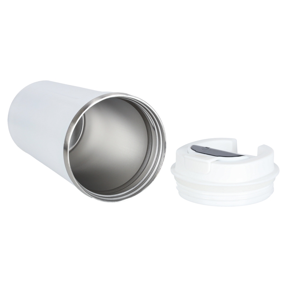 Išmanusis kelioninis termo puodelis su LED ekranu 500 ml, baltas-Maitinimui, Indai, įrankiai, gertuvės, Termo indai-e-vaikas