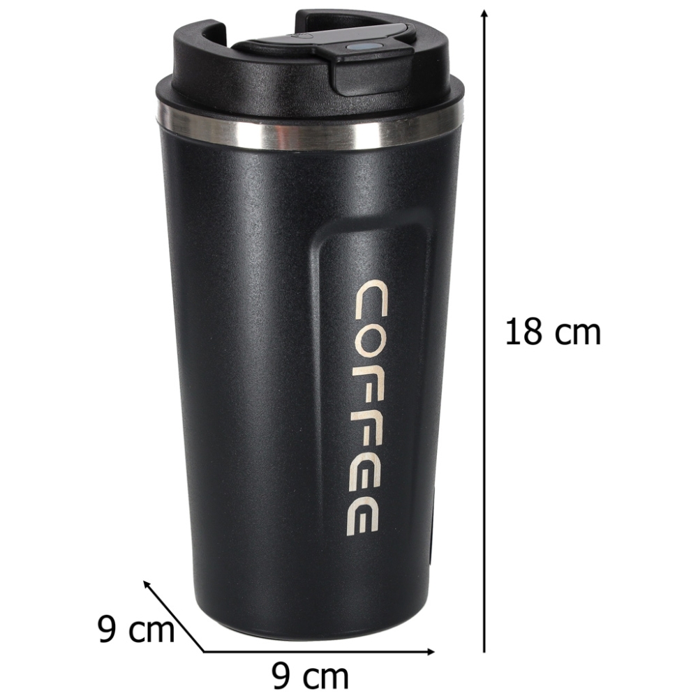 Išmanusis kelioninis puodelis su LED ekranu, juodas, 500 ml-Namai, laisvalaikis, turizmas, Turizmas, Virtuvei-e-vaikas