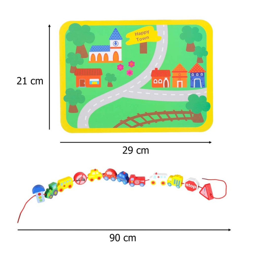 Medinės sriegimo kaladėlės Transporto priemonės-Žaislai, Kūdikiams, Žaislai mažyliams (iki 4 m.
