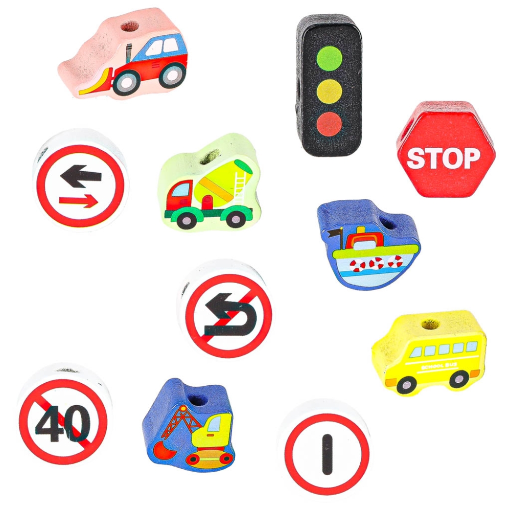 Mediniai sriegimo blokeliai Transporto priemonės kelio ženklai-Žaislai, Kūdikiams, Žaislai mažyliams (iki 4 m.