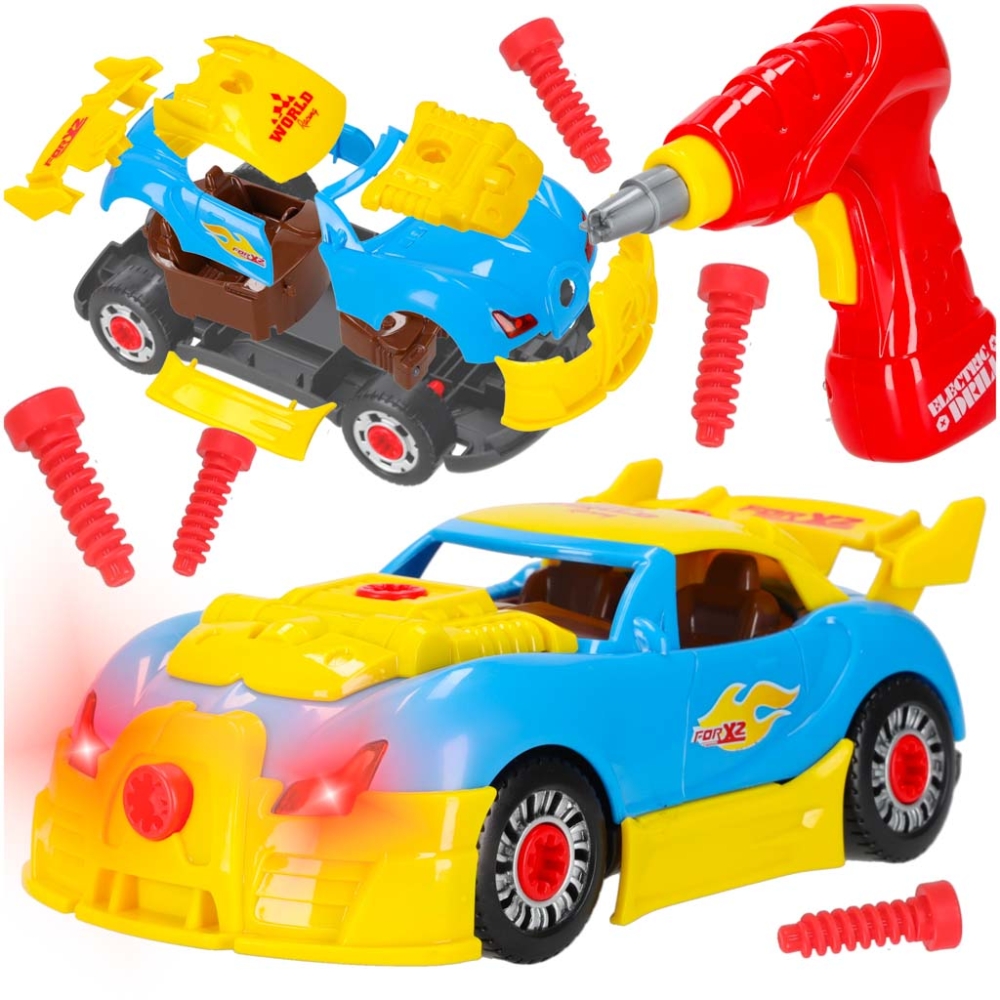 Konstruktorius sportinis automobilis, šviesos, garsai-Žaislai, Konstruktoriai, Įvairūs konstruktoriai-e-vaikas