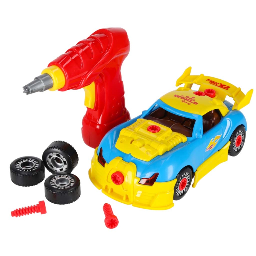 Konstruktorius sportinis automobilis, šviesos, garsai-Žaislai, Konstruktoriai, Įvairūs konstruktoriai-e-vaikas