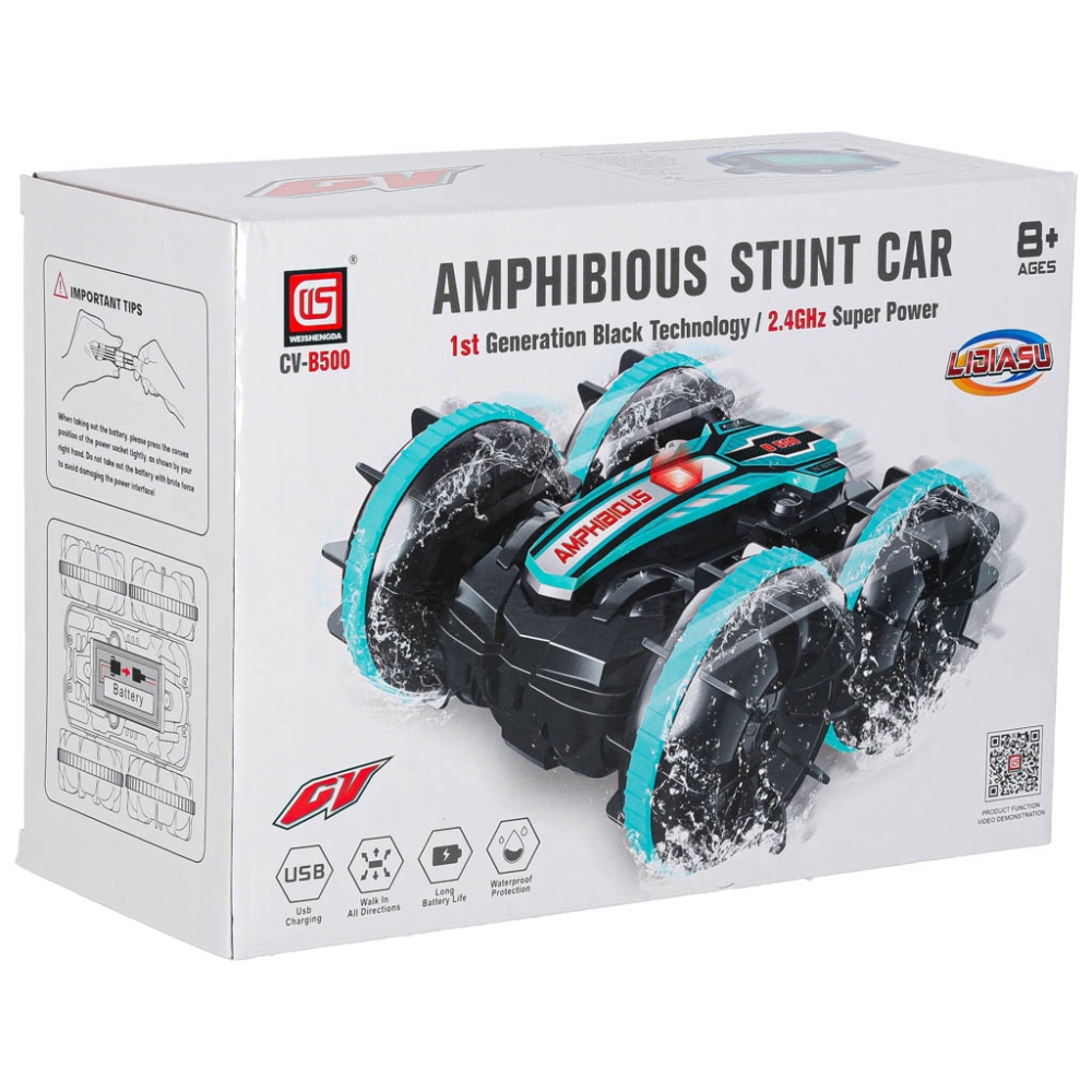 Nuotolinio valdymo automobilis amfibija, valdomas gestais 4x4 360 2.4GHz 3.