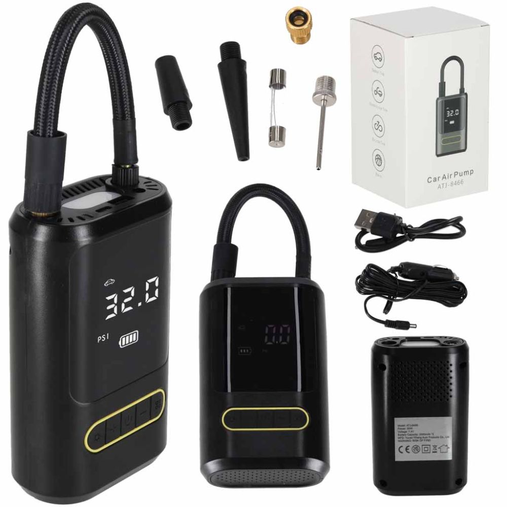Mini automobilio kompresorius su skaitmeniniu ekranu USB