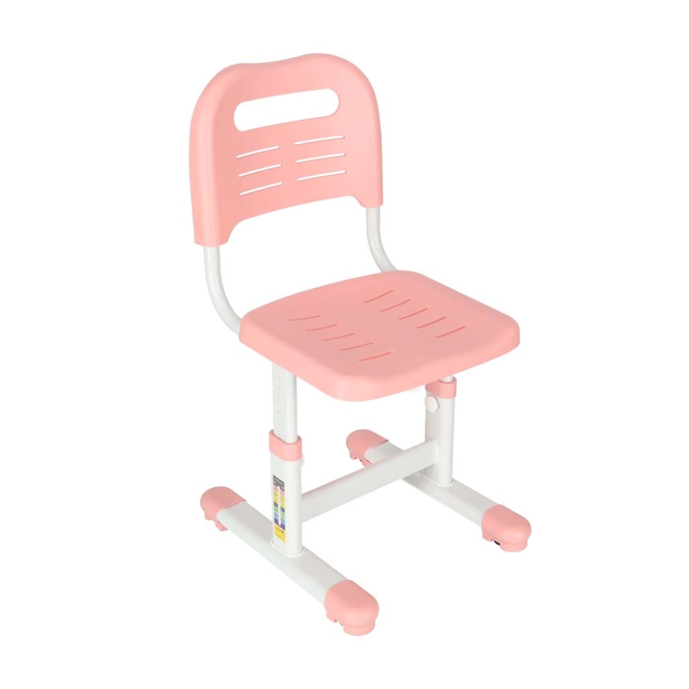Vaikiškas rašomasis stalas su stalčiumi, kėdė lempa rožinės spalvos