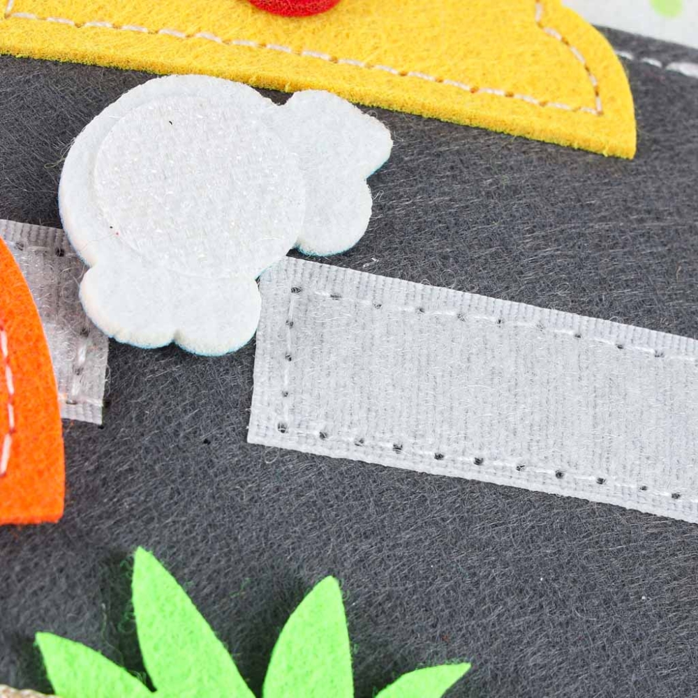 Sensorinė mokomoji 3D veltinio knygelė su judančiomis detalėmis, žirafa