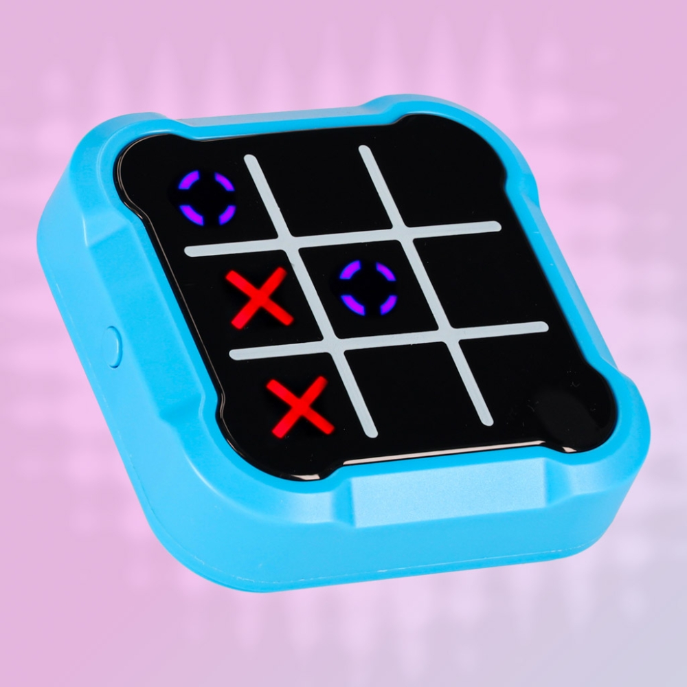 Elektroninis galvosūkių žaidimas Tic Tac toe konsolė Kryžiukai rutuliukai, mėlynas-Žaislai, Stalo žaidimai, Žaidimų konsolės-e-v