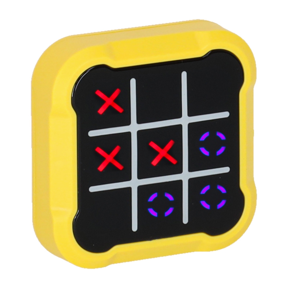 Elektroninis galvosūkių žaidimas Tic Tac toe konsolė Kryžiukai rutuliukai, geltona-Žaislai, Stalo žaidimai, Žaidimų konsolės-e-v