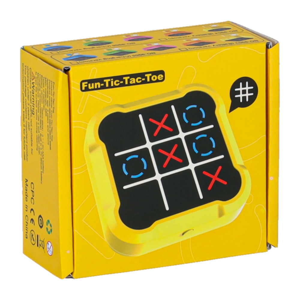 Elektroninis galvosūkių žaidimas Tic Tac toe konsolė Kryžiukai rutuliukai, geltona-Žaislai, Stalo žaidimai, Žaidimų konsolės-e-v