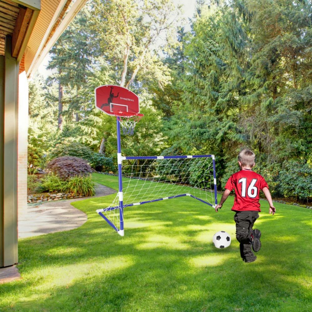 Futbolo vartai / krepšinio lenta 2in1 žaidimas 2 kamuoliai-Žaislai, Lauko žaislai, Lauko žaidimai ir sporto prekės, Krepšinis, f