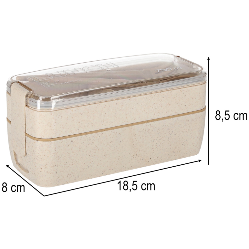 Pusryčių pietų dėžutė su skyreliu, 750 ml, smėlio sp.-Maitinimui, Indai, įrankiai, gertuvės, Priešpiečių dėžutės, indeliai-e-vai