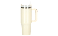 Termo puodelis su šiaudeliu ir rankenėle 1200ml kreminė sp.-Maitinimui, Indai, įrankiai, gertuvės, Puodeliai, gertuvės, Termo in