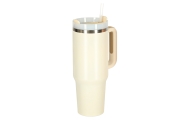 Termo puodelis su šiaudeliu ir rankenėle 1200ml kreminė sp.-Maitinimui, Indai, įrankiai, gertuvės, Puodeliai, gertuvės, Termo in