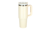Termo puodelis su šiaudeliu ir rankenėle 1200ml kreminė sp.-Maitinimui, Indai, įrankiai, gertuvės, Puodeliai, gertuvės, Termo in