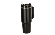 Termo puodelis su šiaudeliu ir rankenėle 1200ml juodas-Maitinimui, Indai, įrankiai, gertuvės, Puodeliai, gertuvės, Termo indai-e