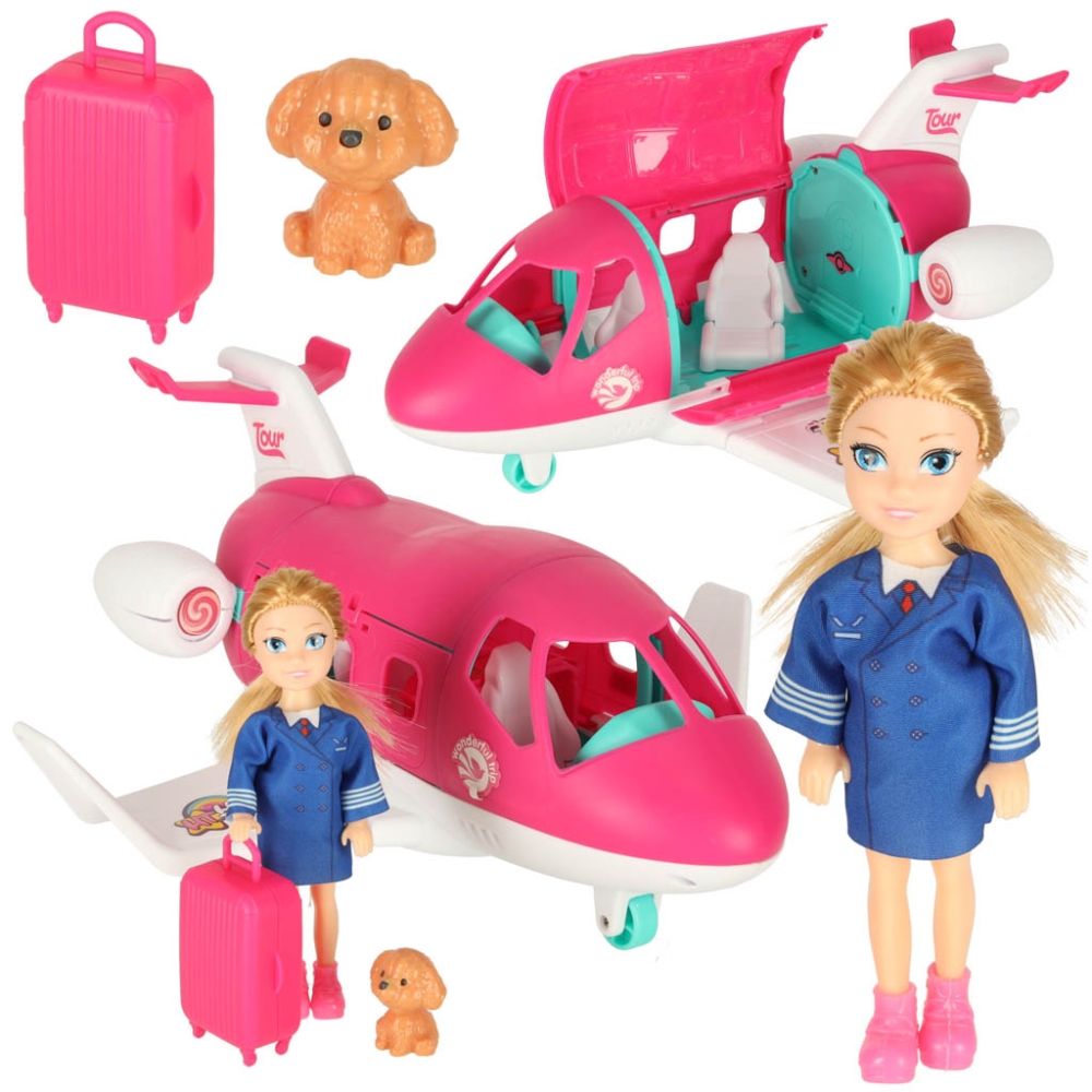 Lėlės stiuardesės ir lėktuvo rinkinys-Žaislai, Lėlės ir jų priedai, Lėlės-e-vaikas