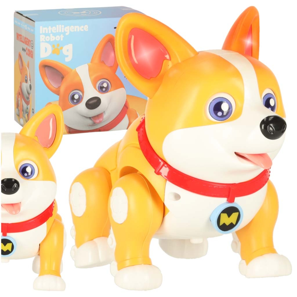Šuo šuo interaktyvus robotas Corgi šviečiančios ausys muzika